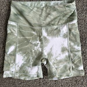 Senita baseline shorts in sage tie-dye